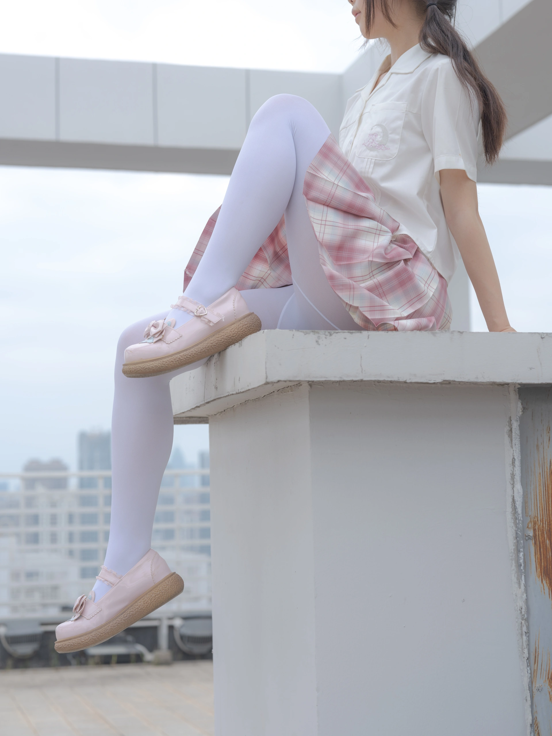 森萝财团写真 – 小圆 试拍 JKJK格子裙插图2